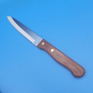 NIB Vintage Chefs Delight Interpur 6 Piece Steak Knife w/ Wooden Handles